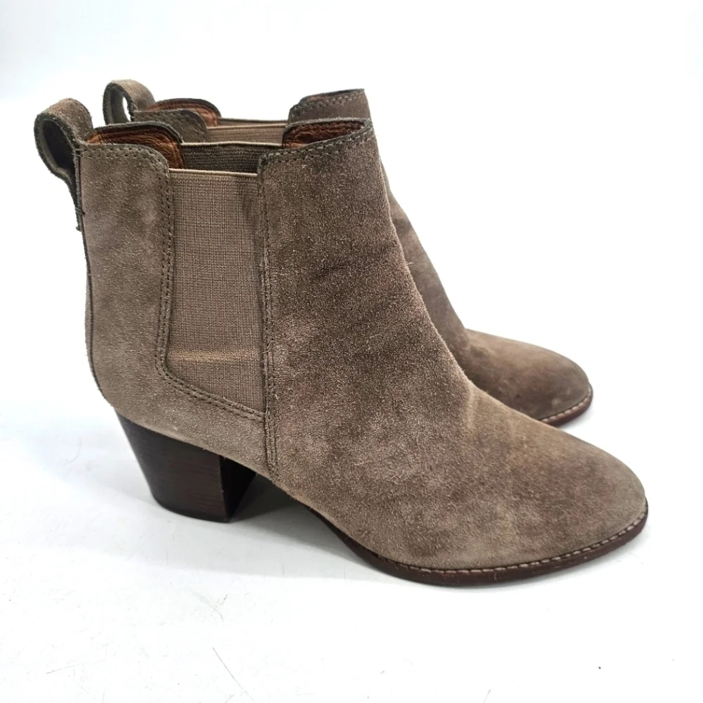 Madewell Taupe Leather Regan Boot in Suede Women's Size 9